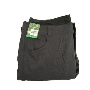 Orvis Fleece Lined Pants Men's Black Nylon Stretch Outdoor Hiking, 38x34, NWT!